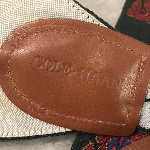 Cole Haan Suspenders Mens One Size Green Paisley Y-Back Leather Button Braces - Picture 6 of 6